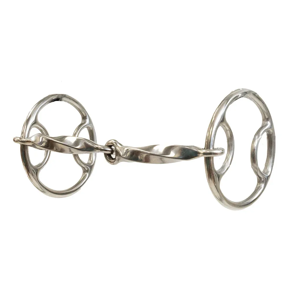 Professionals Choice Equisential Slow Twist Locked O Ring Snaffle Gag Bit