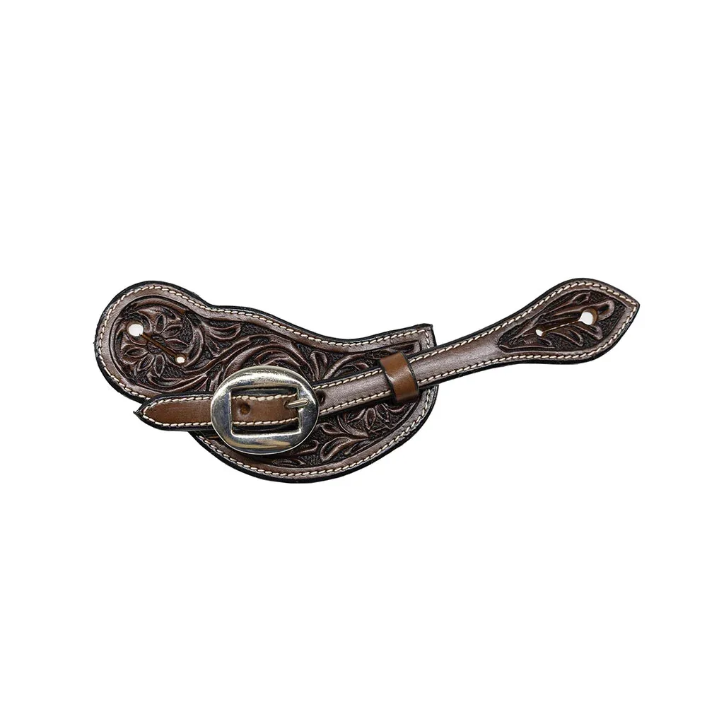 Professionals Choice Ladies Chocolate Floral Buckaroo Spur Straps