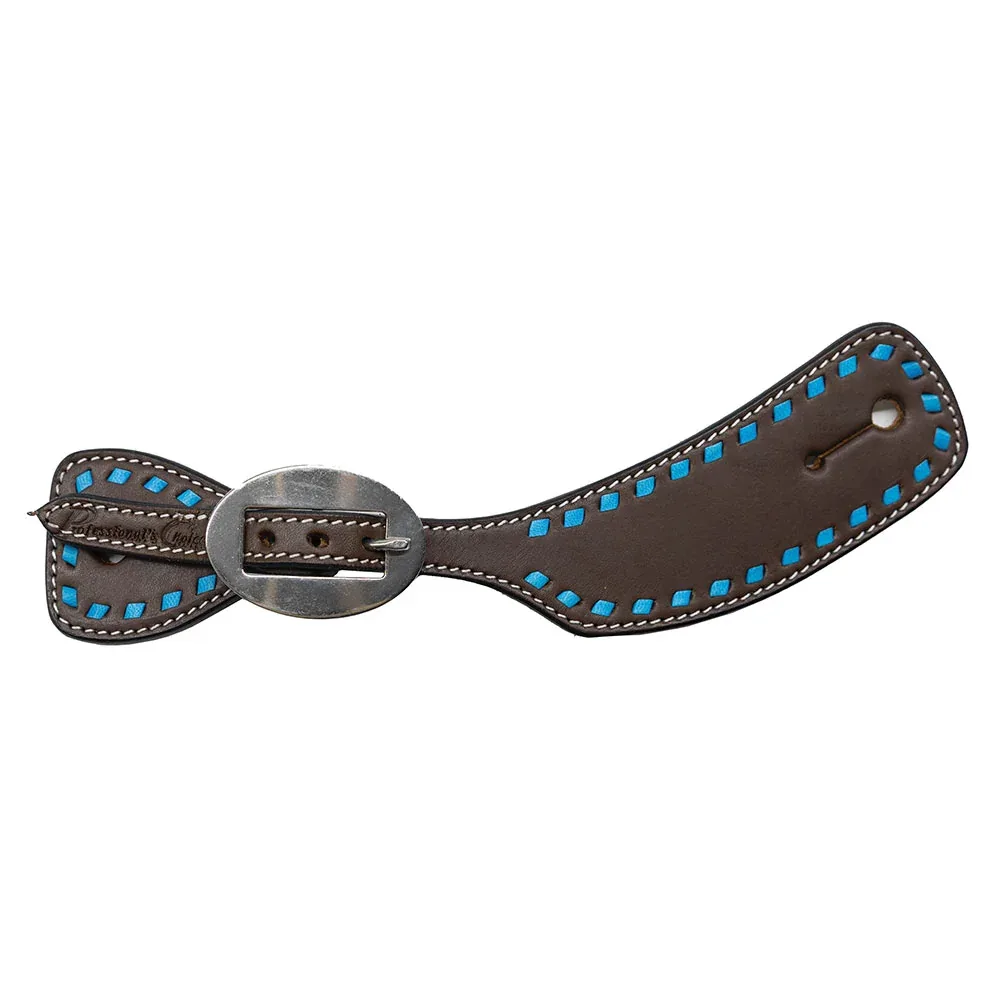 Professionals Choice Ladies Turquoise Buckstitch Spur Straps