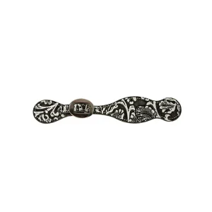Professionals Choice Ladies/Youth Black and White Paisley Spur Straps