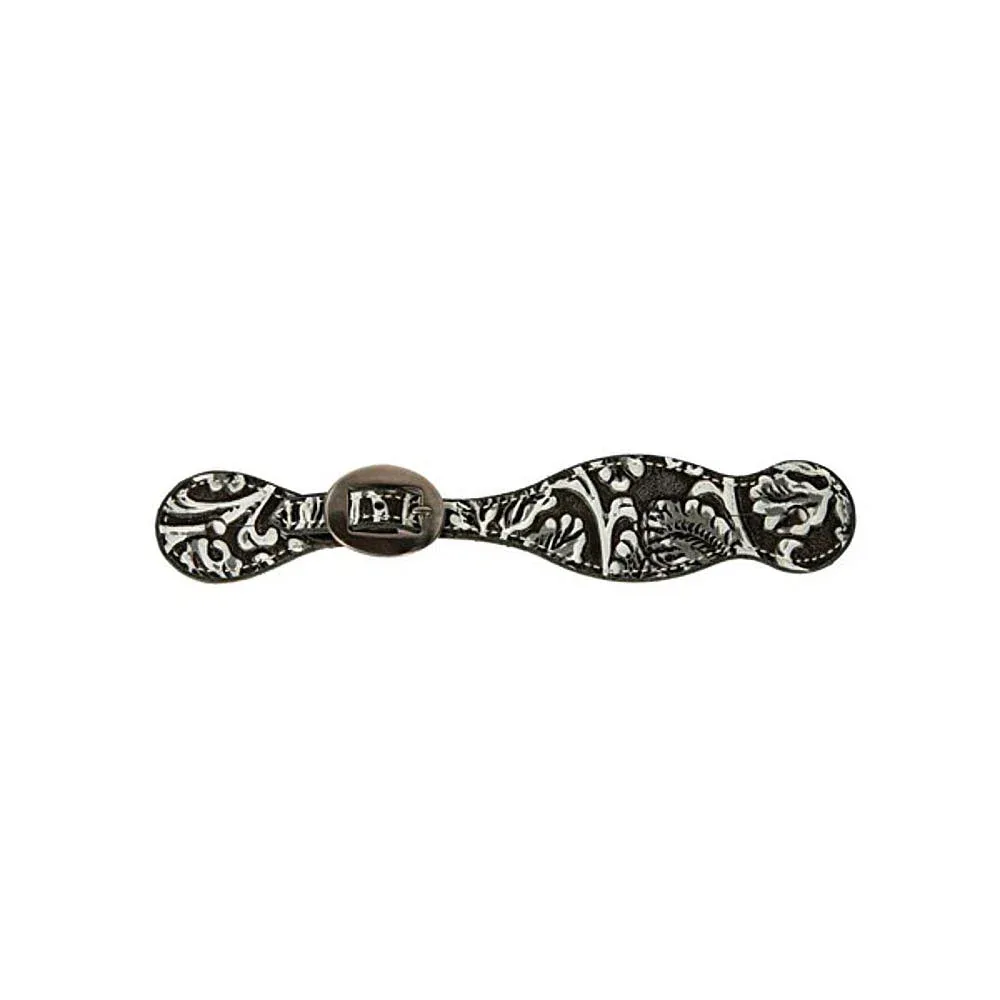 Professionals Choice Ladies/Youth Black and White Paisley Spur Straps