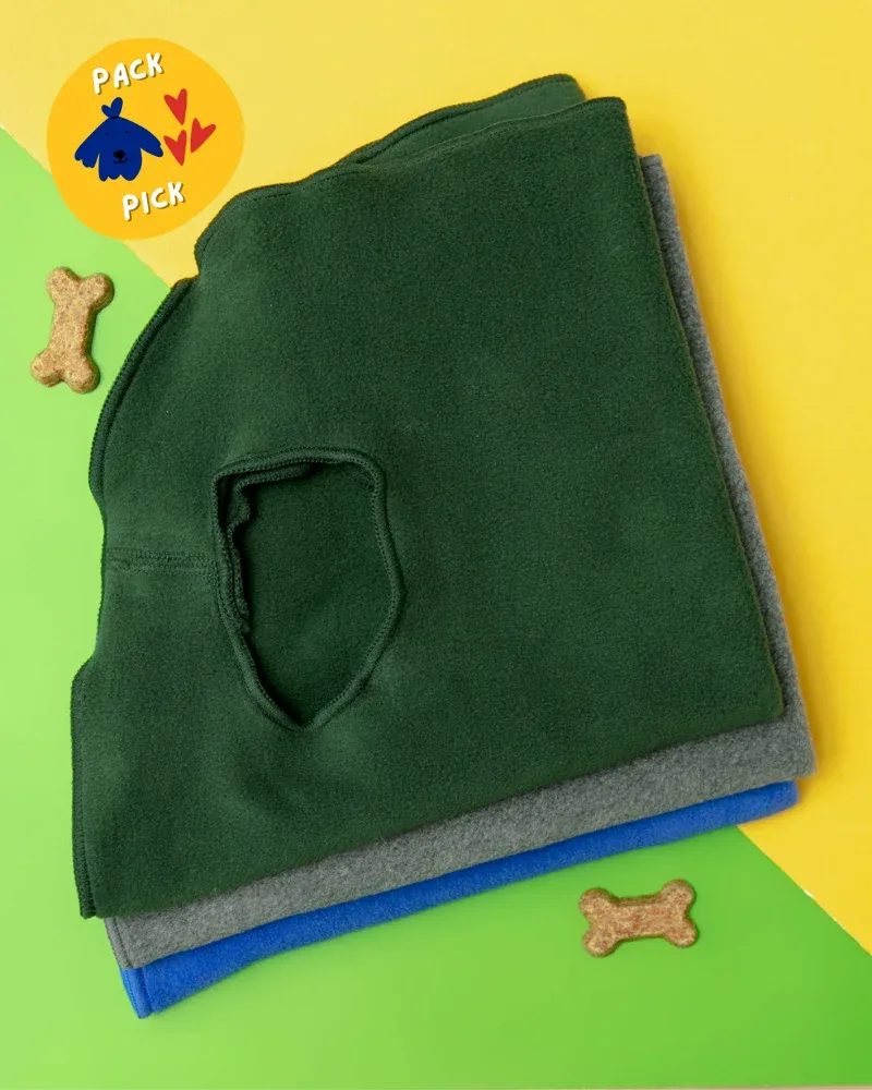 Pullover Stretch Dog Fleece in Hunter Green