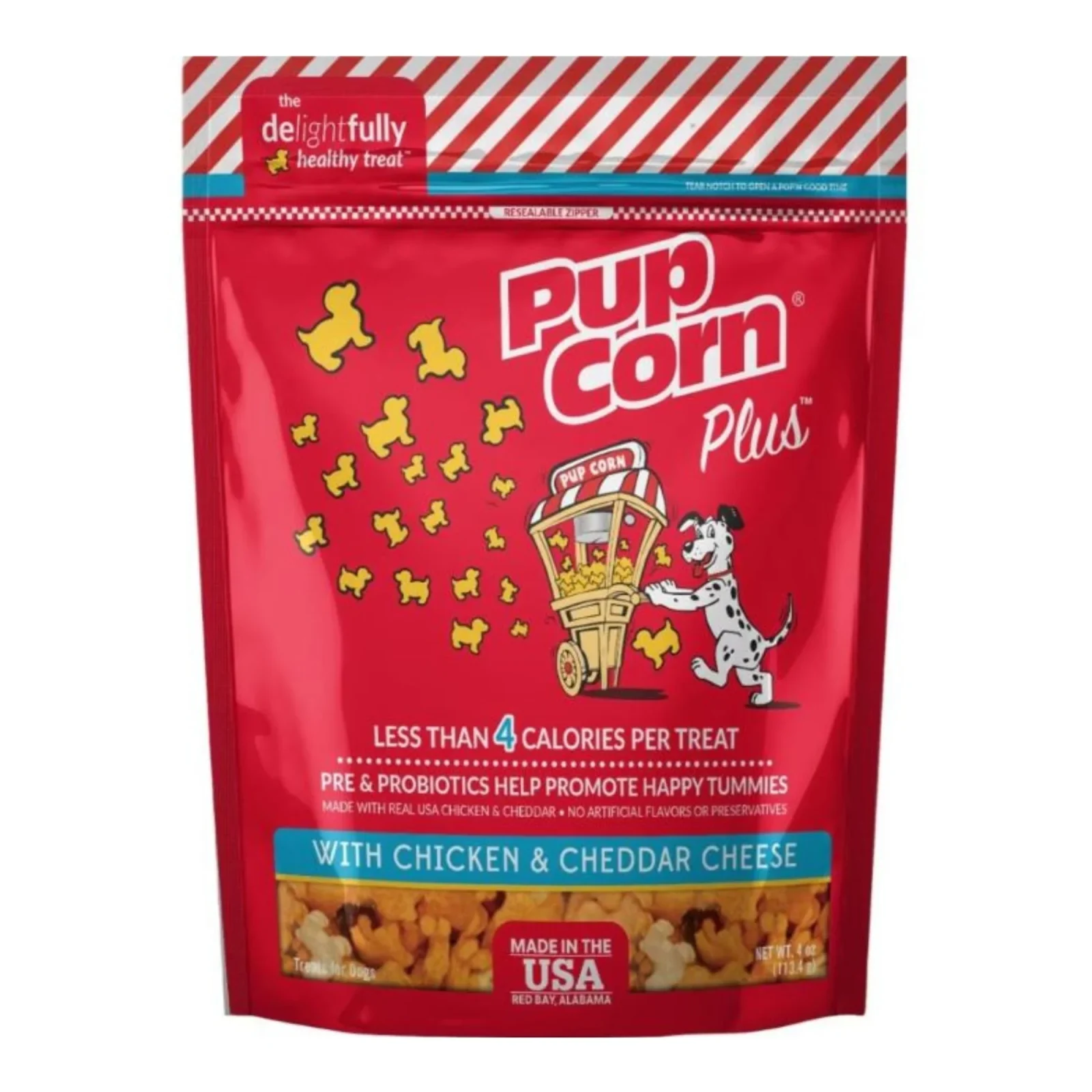 Pupcorn Plus Dog Treats Chicken/Cheddar Cheese 4oz. - Image 2