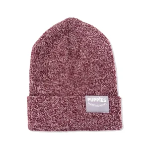 PUPPIES MAKE ME HAPPY | Marl Beanie in Burgundy