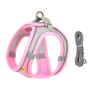 Puppy Cat Vest Harness With Leash Breathable Mesh Pet Chest Straps For Chihuahua York Harnesses Reflective