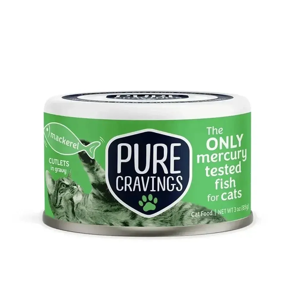 Pure Cravings Innovative New Pet Brand Wild Mackerel, Cutlets in Gravy, Cutlets in Gravy Wet Cat