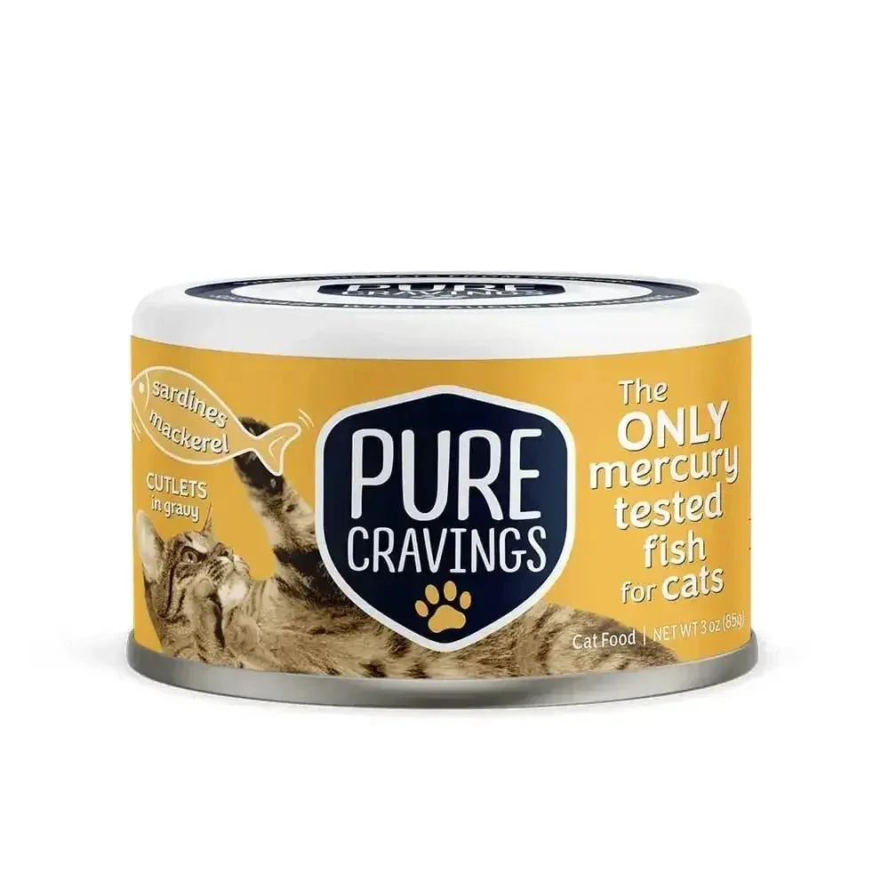 Pure Cravings Innovative New Pet Brand Wild Sardines & Mackerel, Cutlets in Gravy Wet Cat Food