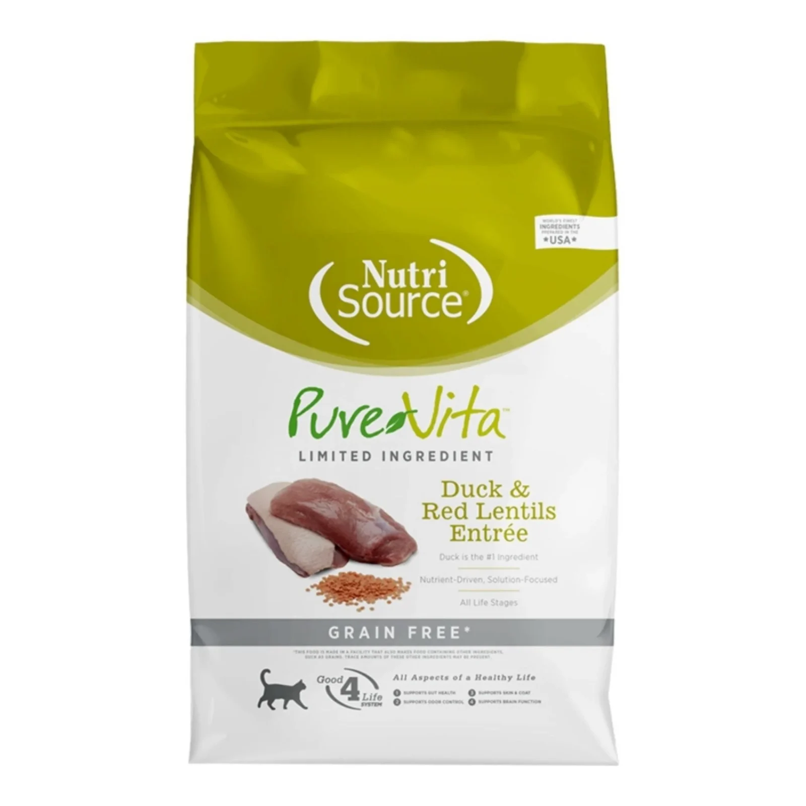 Pure Vita Cat Grain-Free Duck & Red Lentils, 12 lb