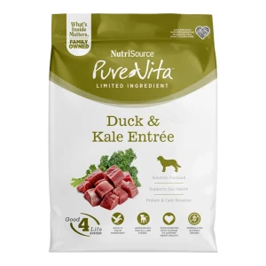 Pure Vita Dog Adult Grain Free Duck & Kale, 25 Lbs