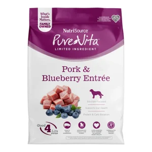 Pure Vita Grain Free Pork & Blueberry Dog Food, 4 lb