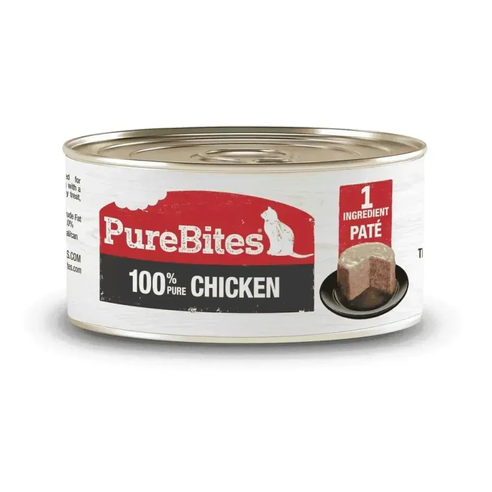 PureBites 100% Chicken Pure Protein Pate Cat Food 12 / 2.5 oz