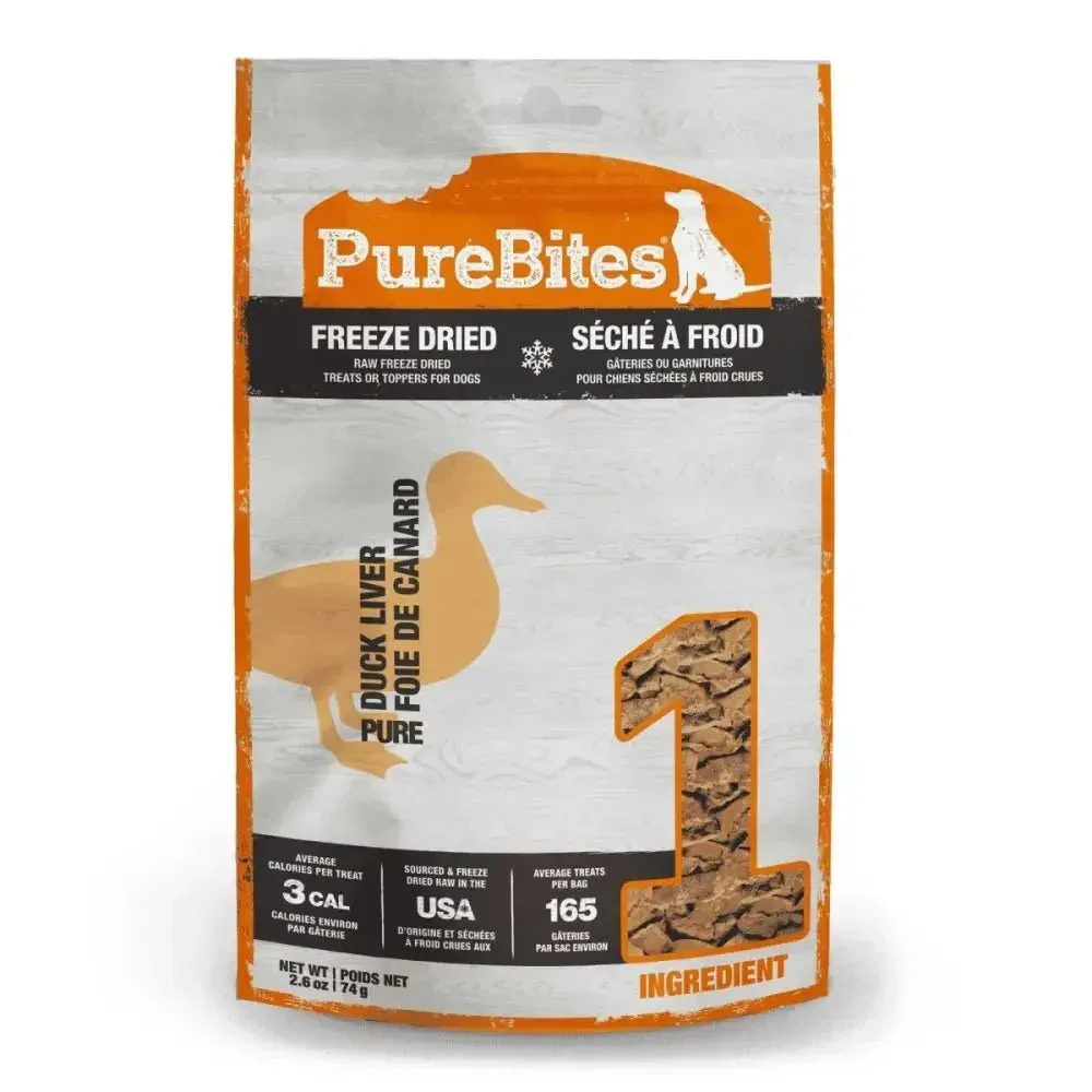 PureBites Duck Liver Freeze Dried Dog Treats 2.6 oz