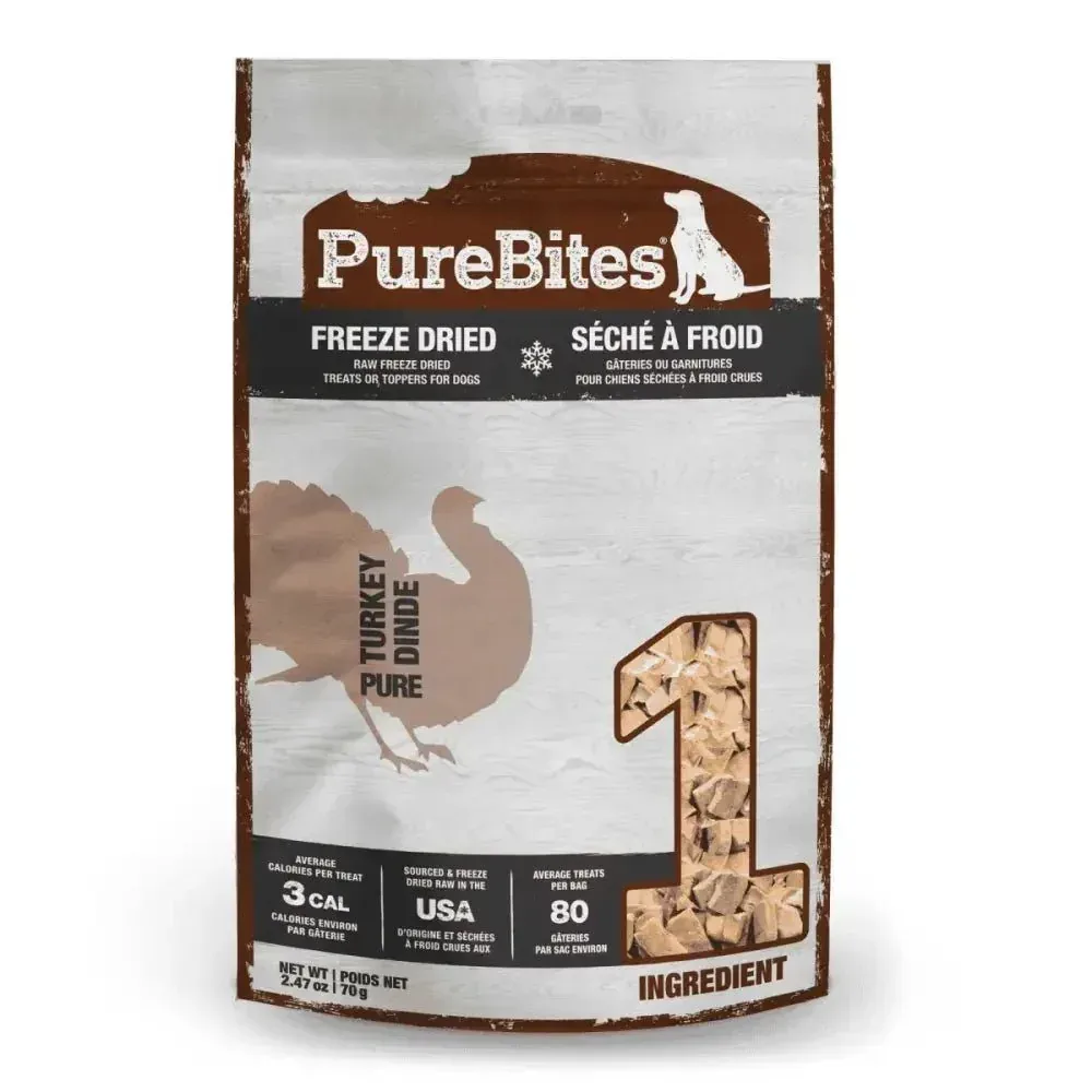 PureBites Turkey Breast Freeze Dried Dog Treats 2.47 oz
