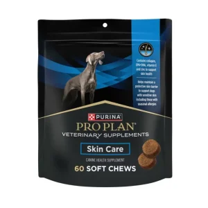 Purina Pro Plan Veterinary Diets Skin Care Soft Chew Supplement for Dogs, 60 count