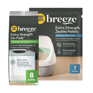 Purina® Tidy Cats™ Breeze Extra Strength Ion Pads & Zeolite Litter Pellet Bundle, Clean Lemon Scent