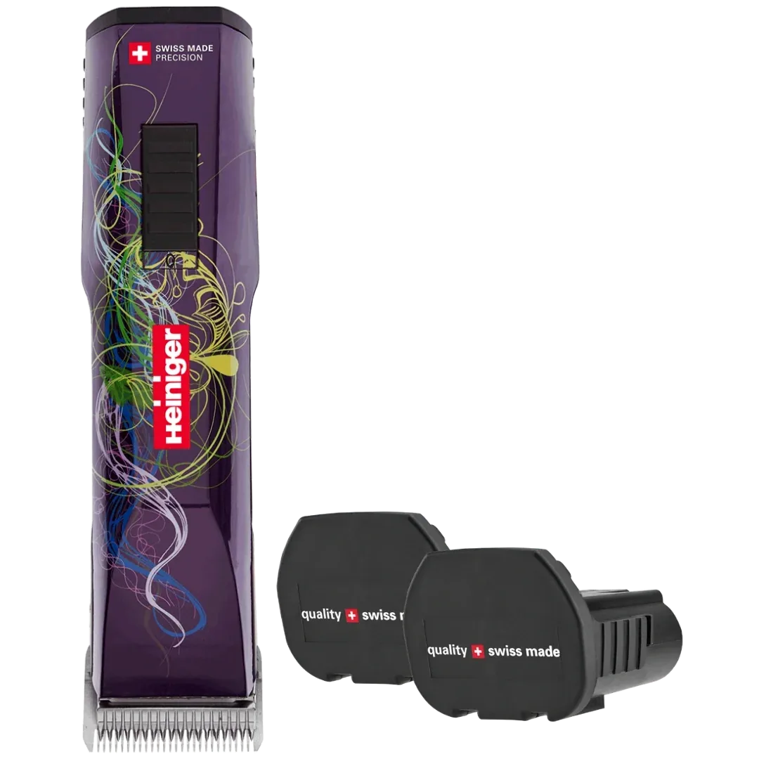 Purple Saphir Cordless Clipper with Two Batteries by Heiniger
