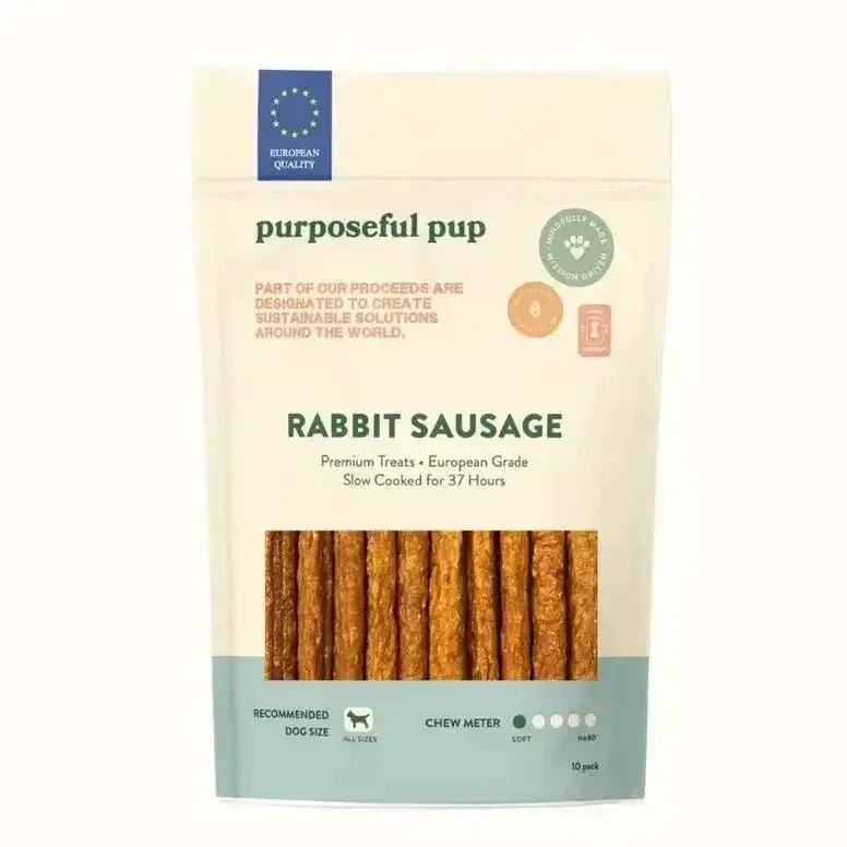 Purposeful Pup Treats Rabbit Sausage Dog Treats 10 Pack
