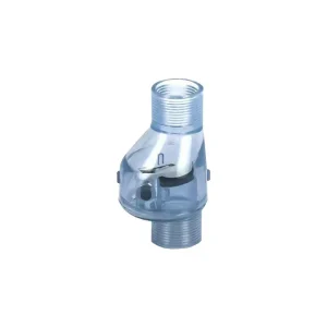 PVC Clear Flapper Check Valve - 1/2" - FPT x FPT