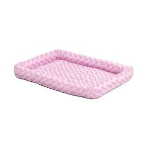 QuietTime Bolster Dog Bed Pink 12x18in
