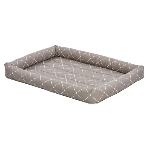 QuietTime Couture Ashton Bolster Dog Bed Mushroom 30in