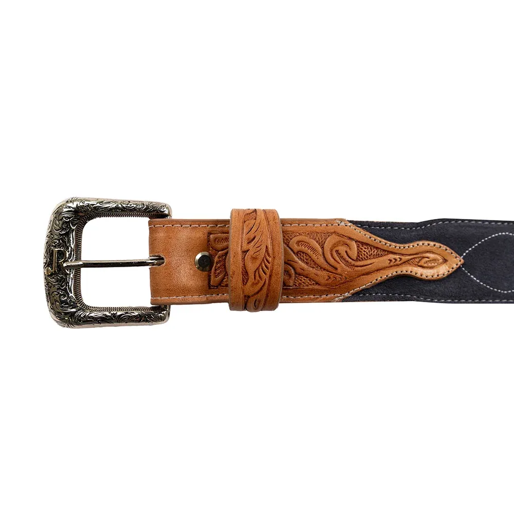 R Watson Boots Men's Navy Stitched Roughout Belt - Image 2