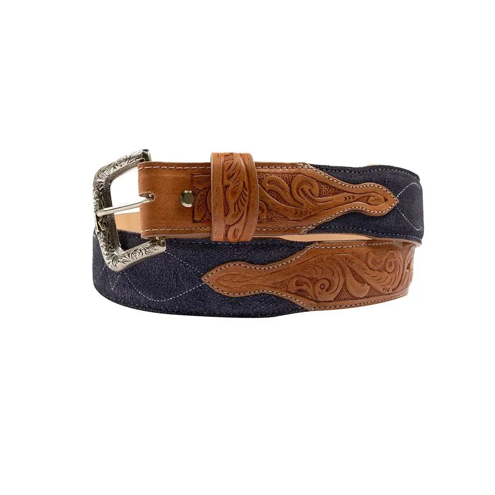 R Watson Boots Men's Navy Stitched Roughout Belt