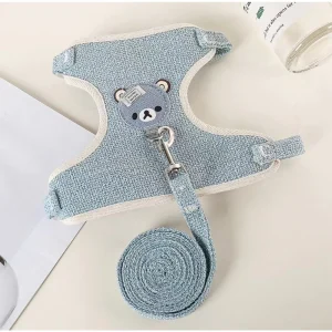 Rabbit Harness Leash Breathable Dog Walking Harness Anti Pull Adjustable Vest for Small Animals Hamster Guinea