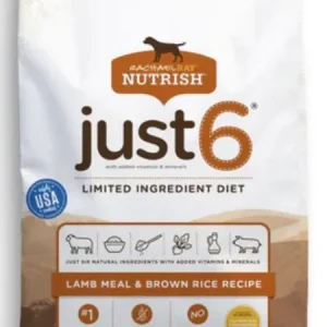 Rachael Ray Nutrish Just 6 Limited Ingredient Diet Lamb Meal & Brown Rice -28lbs