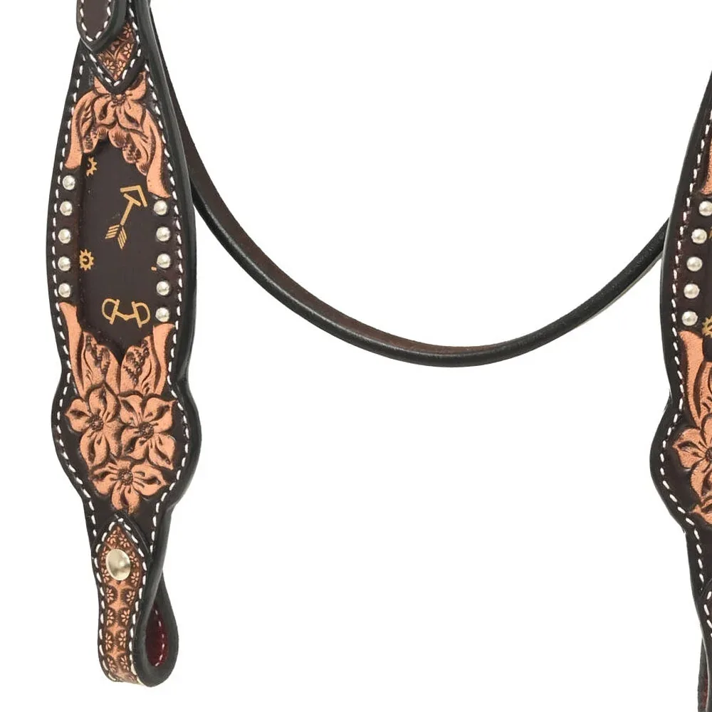 Rafter T Ranch Company Arrow Inlay Browband Headstall - Image 2