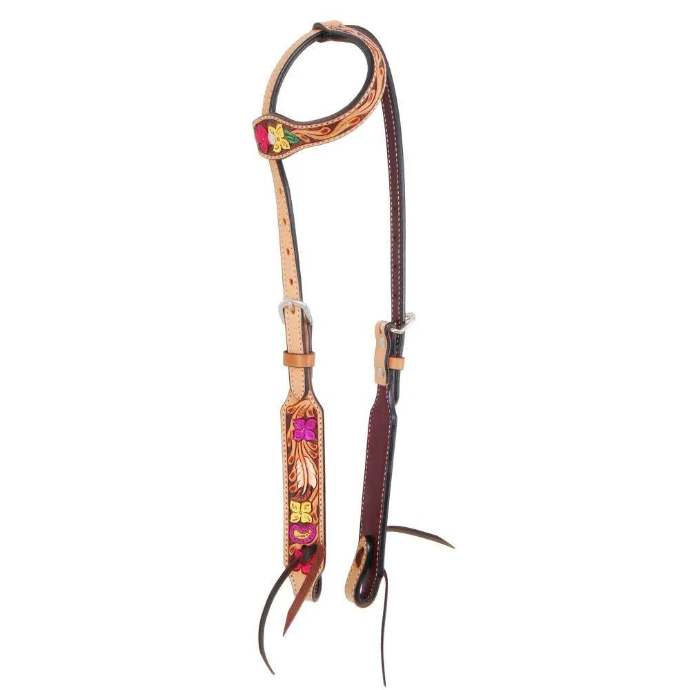 Rafter T Ranch Company Hand Painted Floral Single Ear Headstall