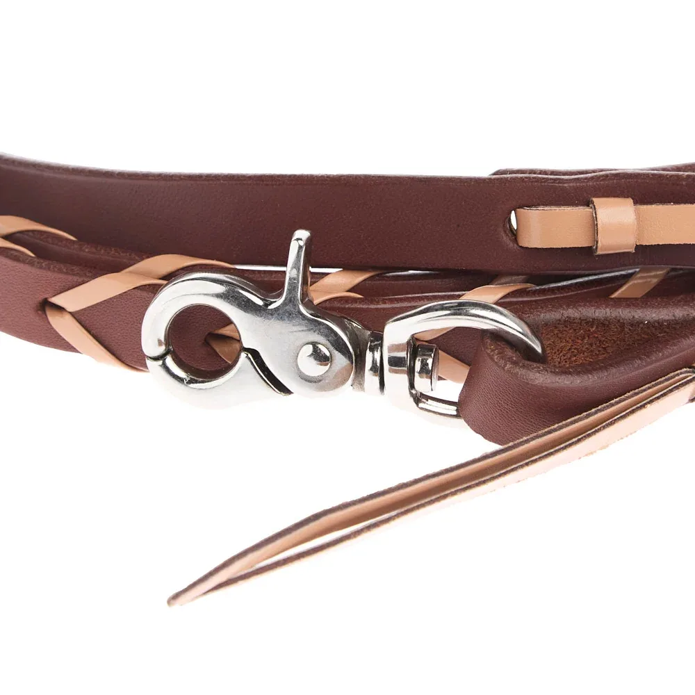 Rafter T Ranch Company Natural Lace 5/8in Harness Leather Barrel Reins - Image 2