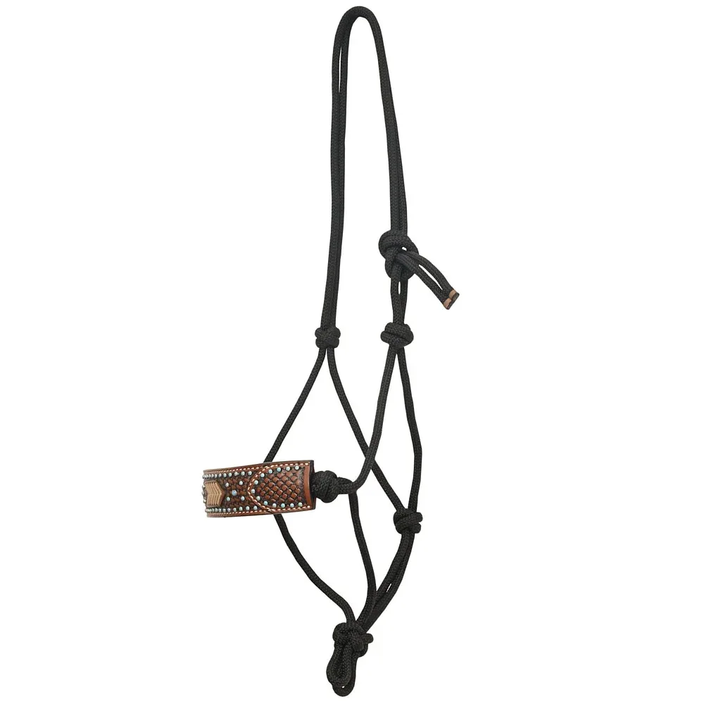 Rafter T Ranch Company Turquoise Stone Basket Stamp Rope Halter