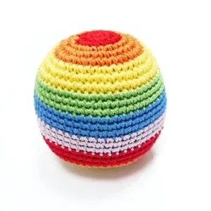 Rainbow Ball Knit Squeaky Dog Toy