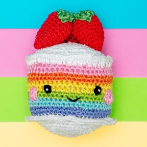 Rainbow Cake Organic Knit Dog Toy