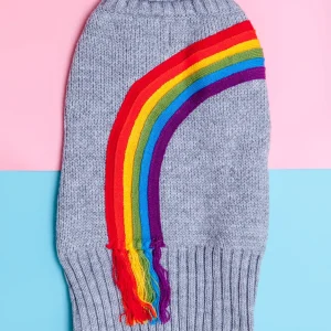 Rainbow Fringe Knit Dog Sweater (FINAL SALE)