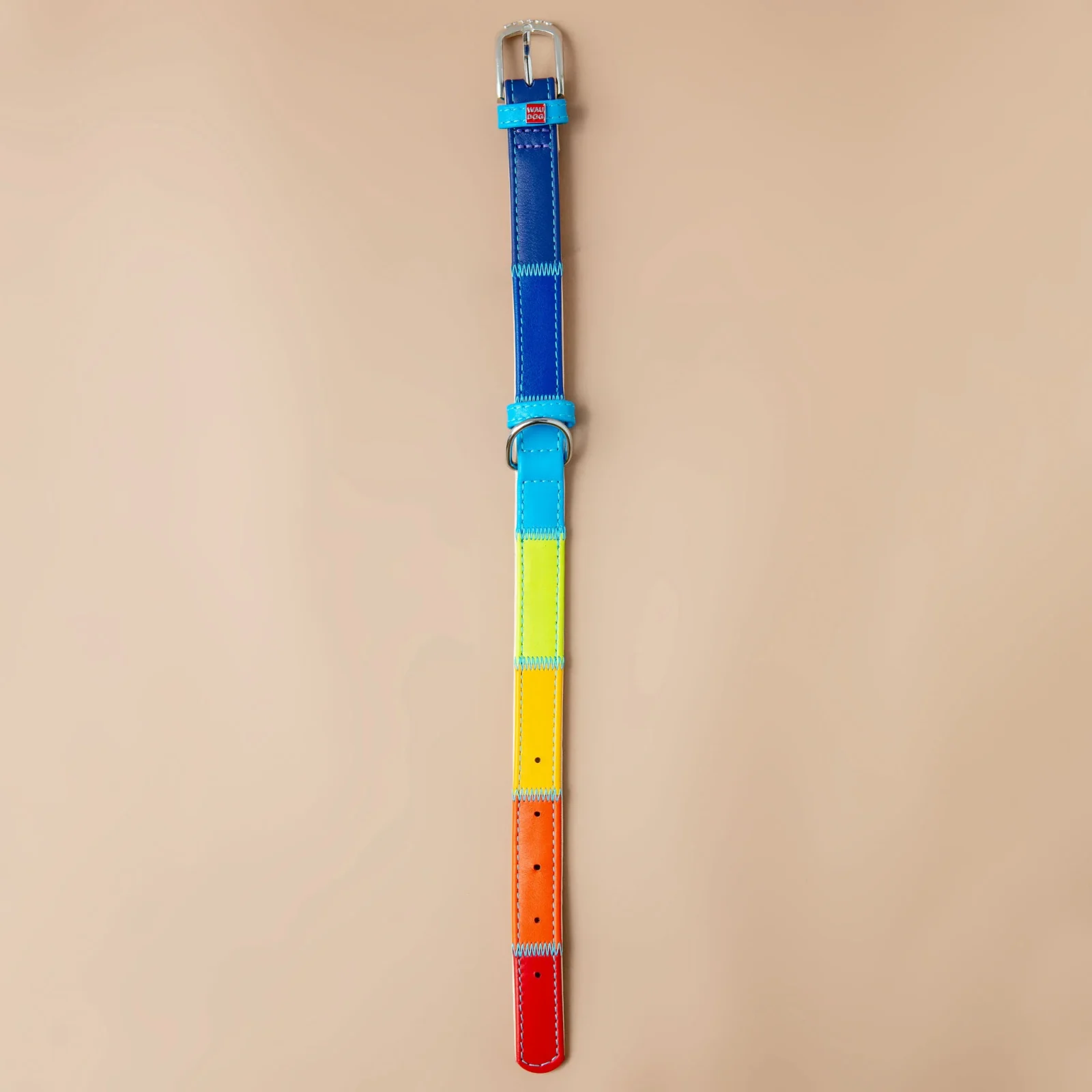 Rainbow Leather Dog Collar <> - Image 2