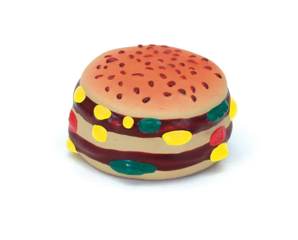 Rascals Latex Dog Toy hamburger Multi-Color, 2.5 in