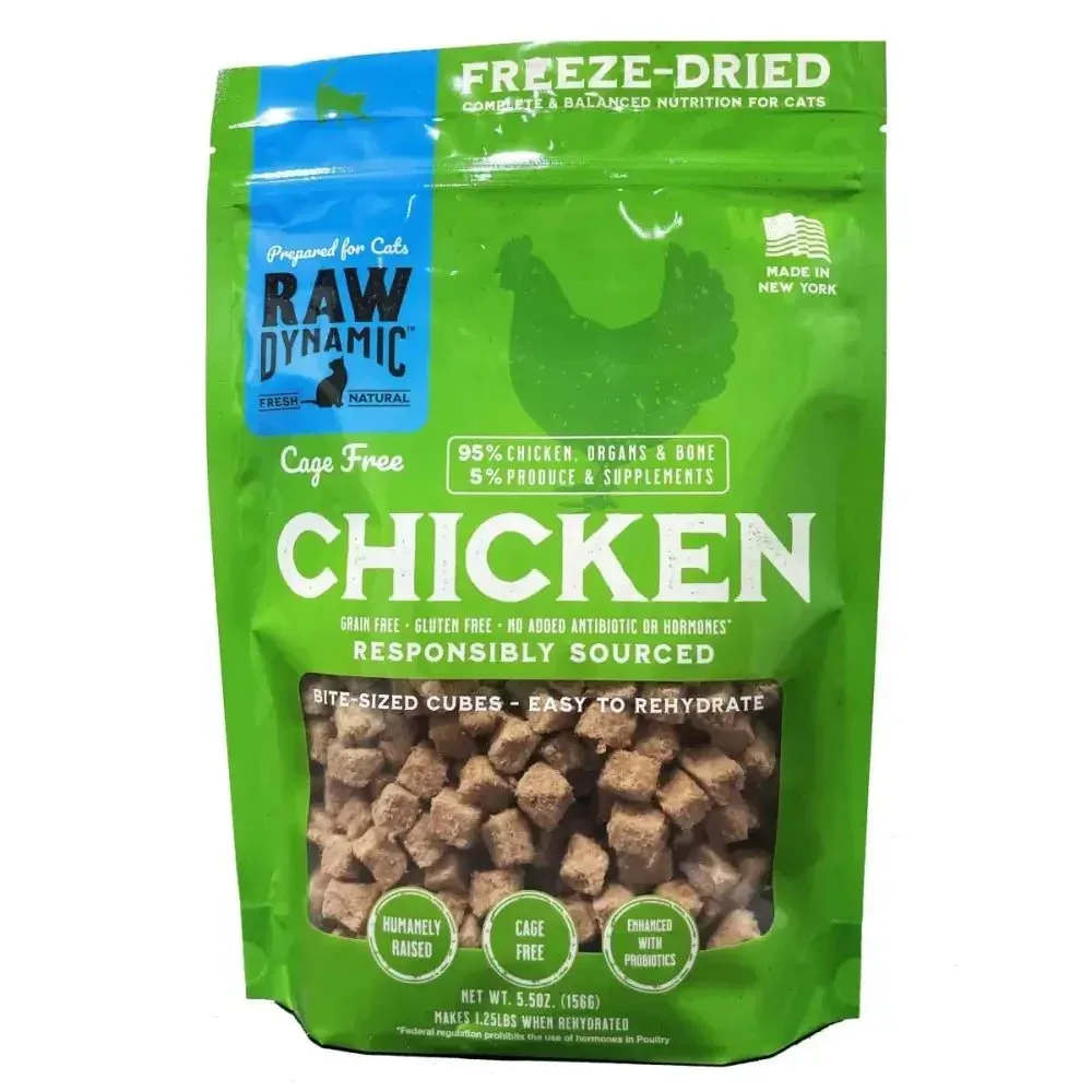 Raw Dynamic Freeze-Dried Cage Free Chicken Recipe Cat Food 5.5oz