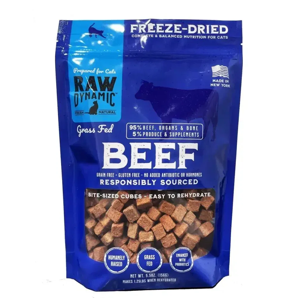 Raw Dynamic Freeze-Dried Grass Fed Beef Recipe Cat Food