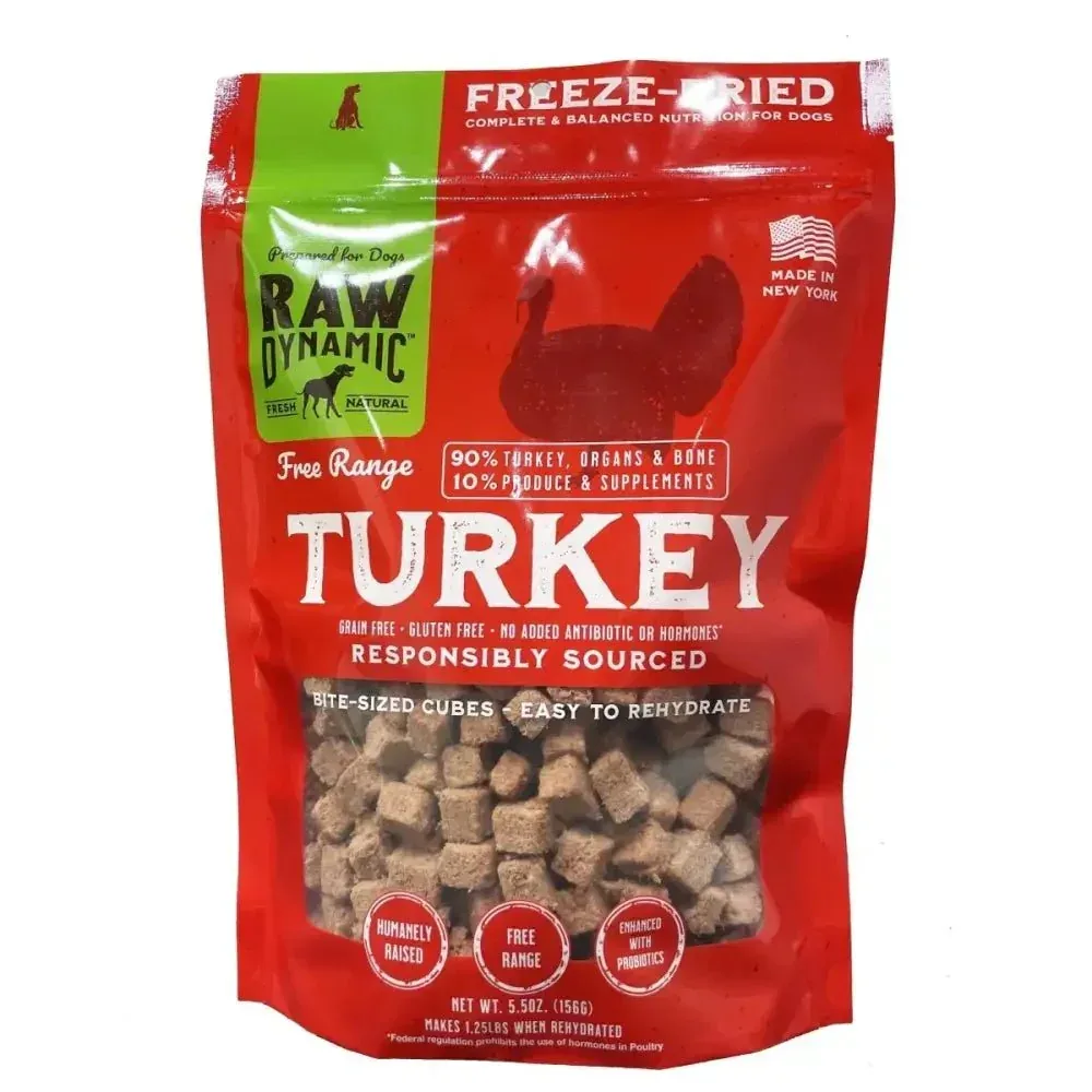 Raw Dynamic Freeze-Dried Turkey Dog Food for Healthier Pets