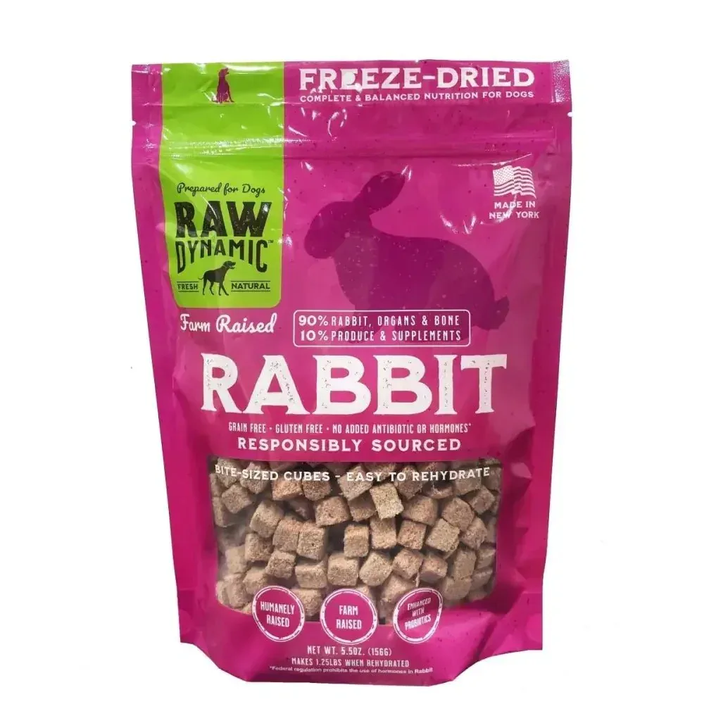 Raw Dynamic Raw Freeze-Dried Rabbit Dog Food - Optimal Nutrition for Your Pet