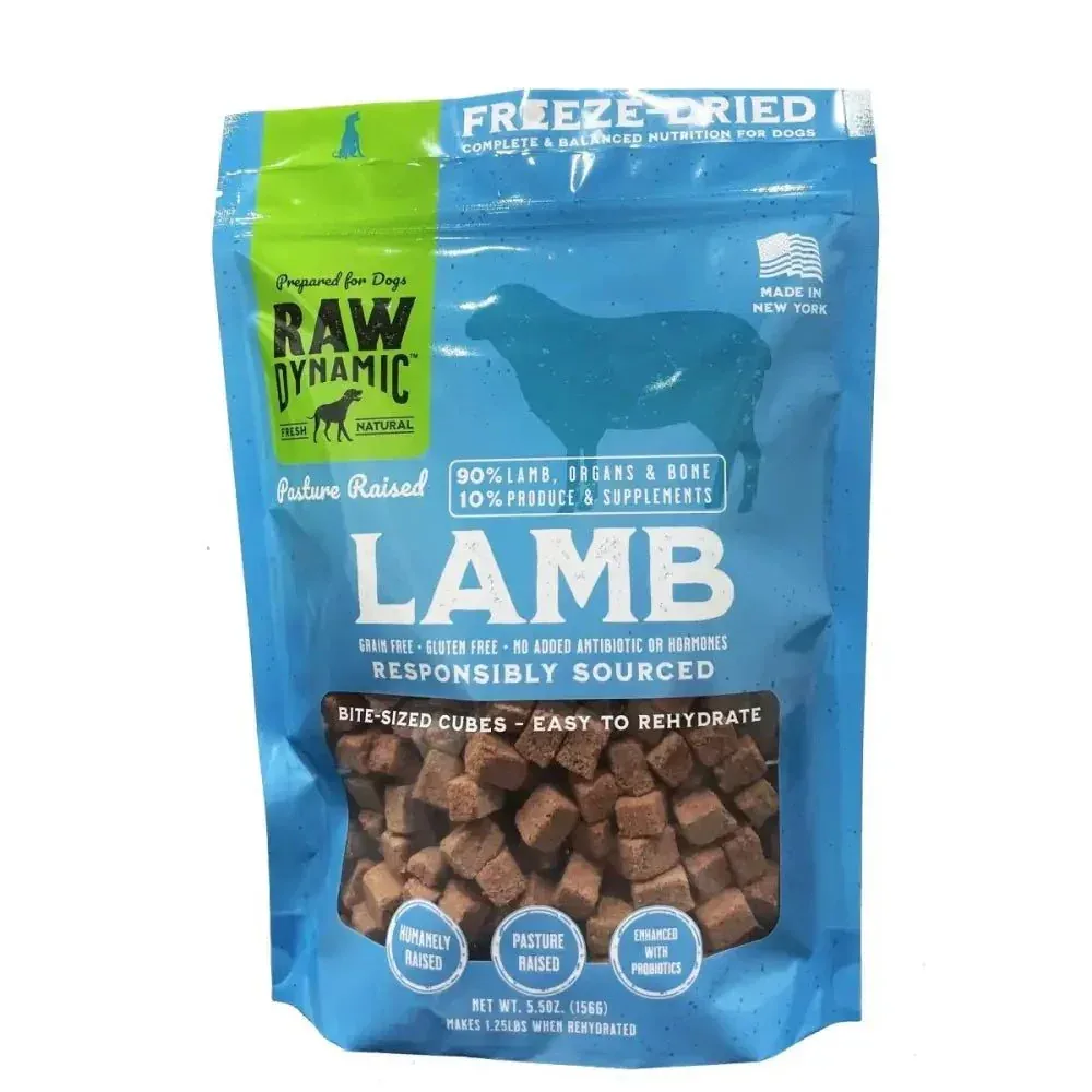 Raw Freeze-Dried Lamb Dog Food - Dynamic Recipe with Pasture Raised Ingredients