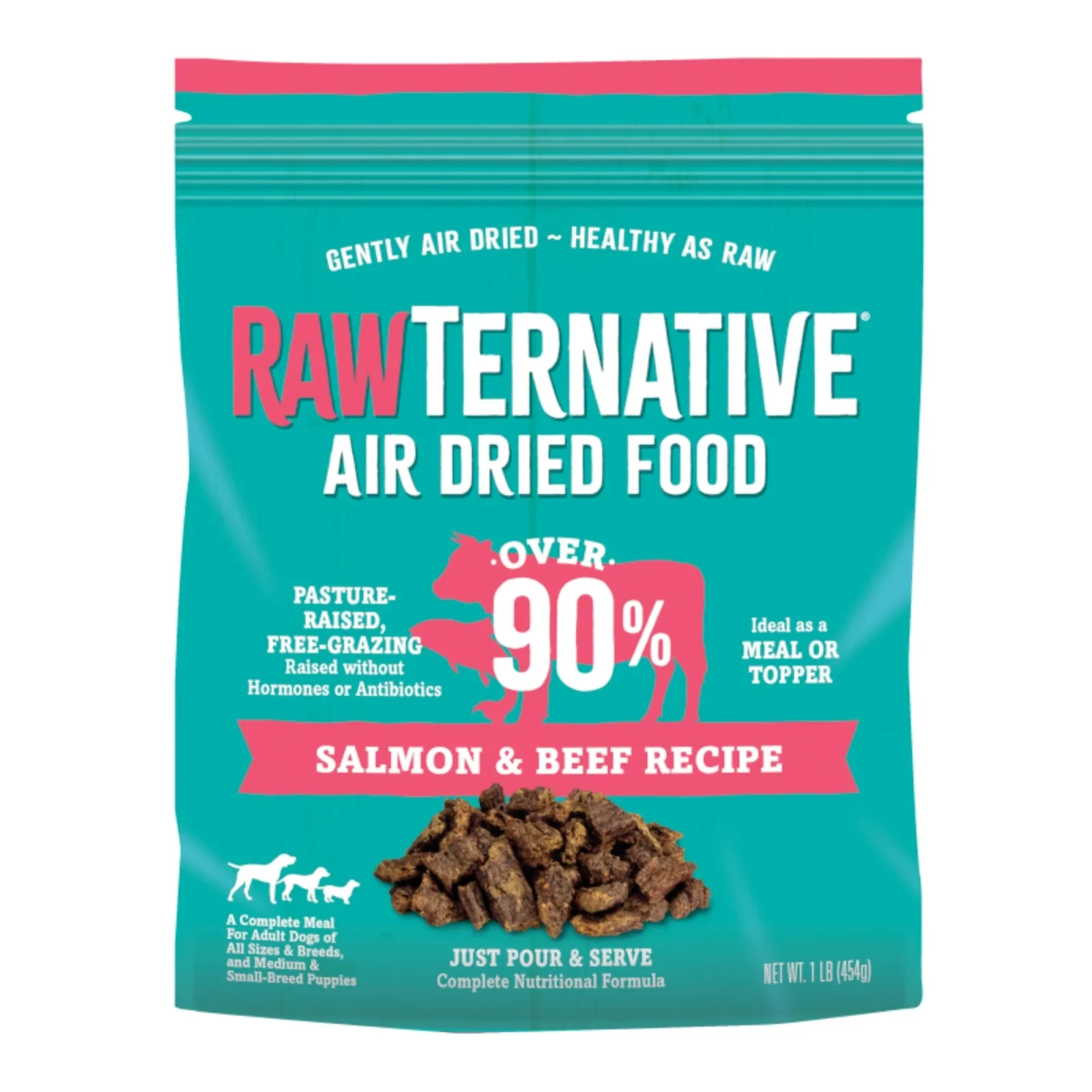 Rawternative Air Dried Dog Food Salmon and Beef 1lb