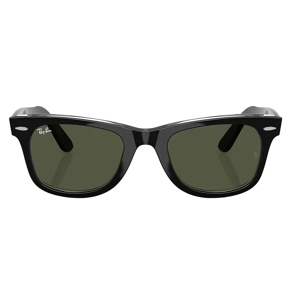 Ray-Ban Black & Green Wayfarer Classic Sunglasses - Image 2