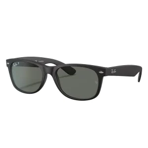 Ray-Ban New Wayfarer Rubber Black & Green Polarized Sunglasses