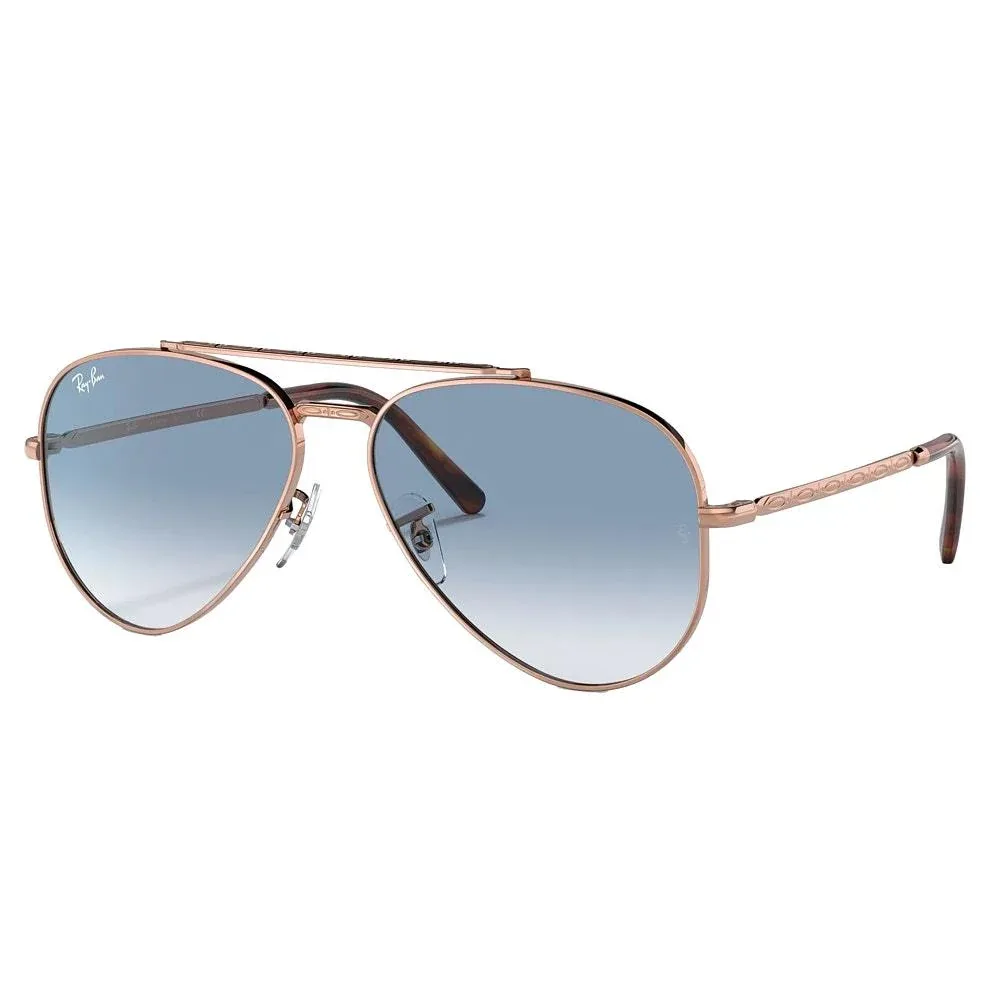 Ray-Ban Rose Gold & Clear Blue Aviator Sunglasses