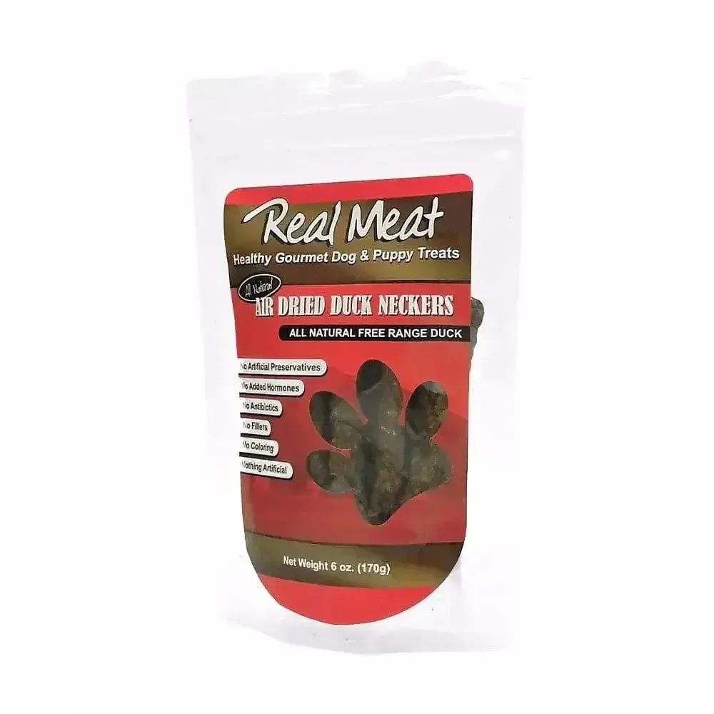 Real Meat Air-Dried Duck Neckers Dog Treats – 6 Oz