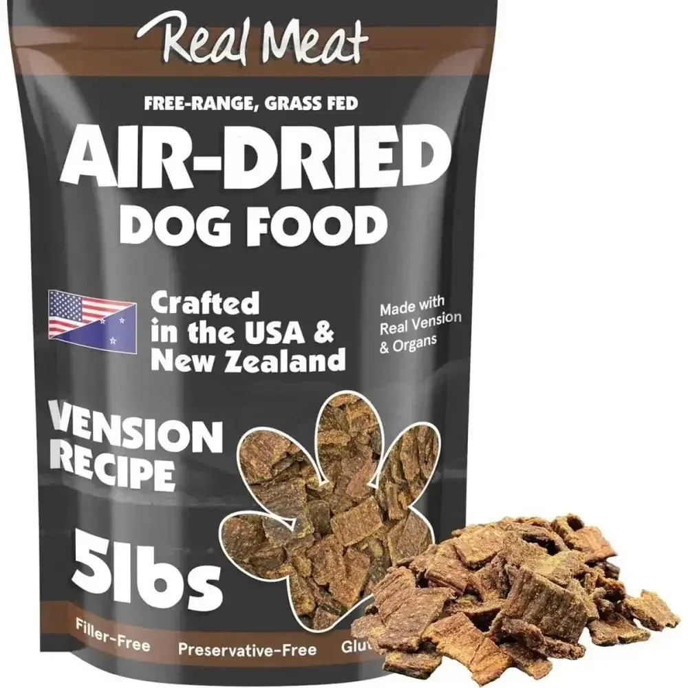 Real Meat Air Dried Grass-Fed Venison Dog Food 5lb