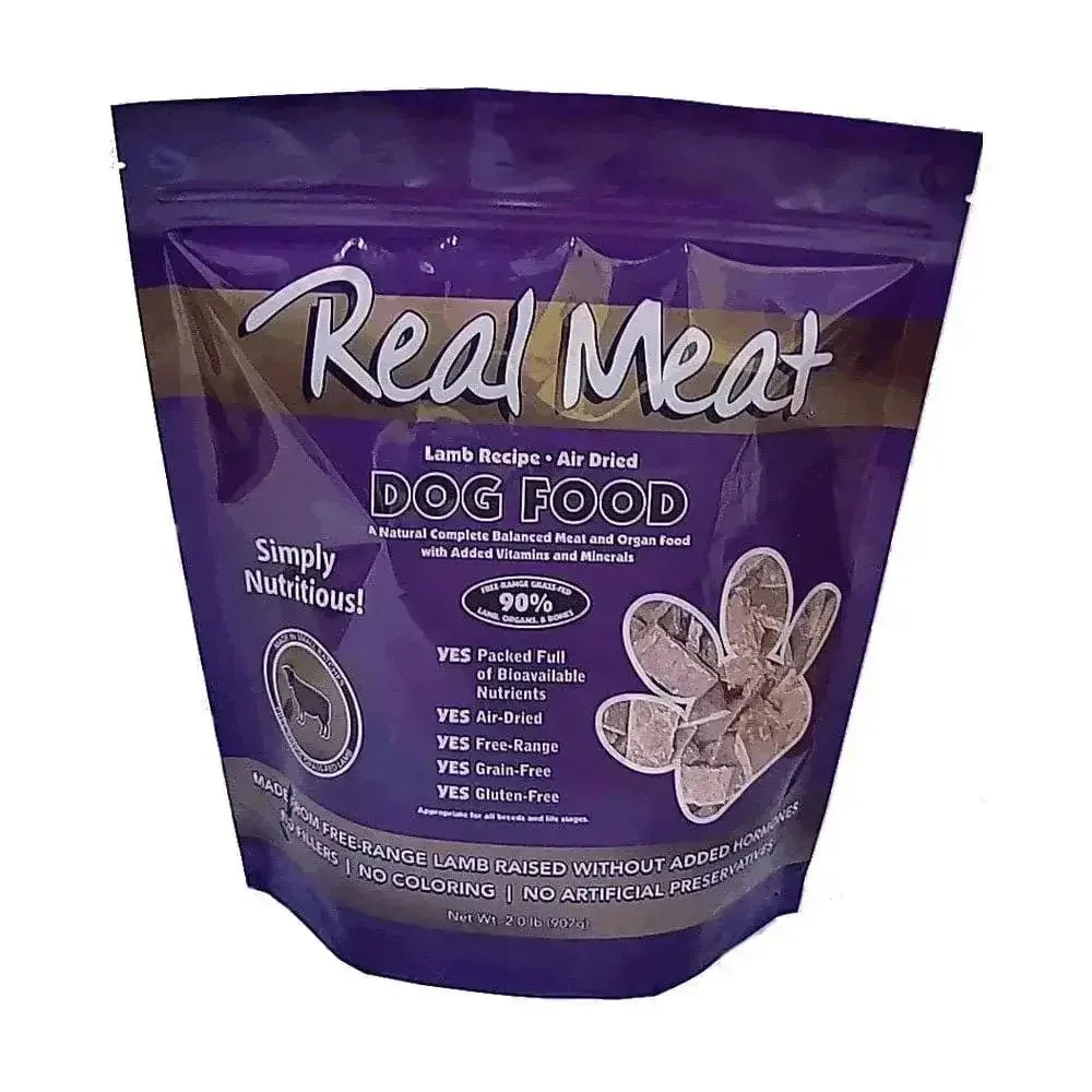 Real Meat Air-Dried Lamb Dog Food 2 Lbs - Natural, High-Protein Nutrition