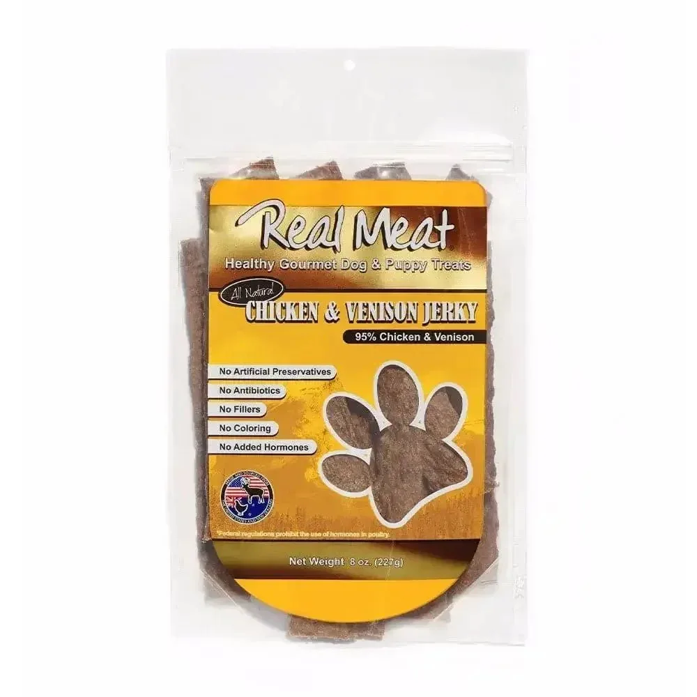 Real Meat® Chicken Venison Jerky Stix Dog Treat 8 Oz